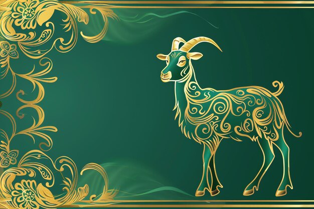 Photo goat illustratio eid mubarak