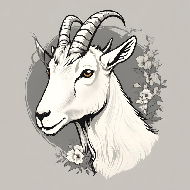 Goat illustration AI Generative