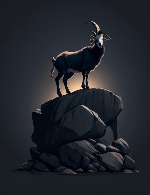 goat illustration logo design