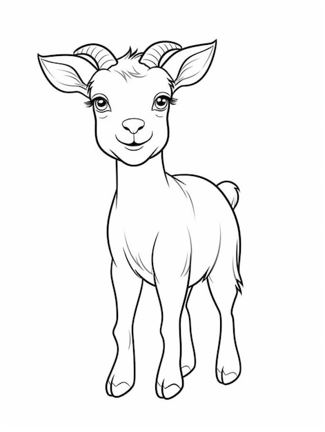 a goat is standing in the middle of a white background generative ai