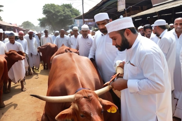 Goat kambing animal market atmosphere ahead of Eid alAdha Muslim sacrifices