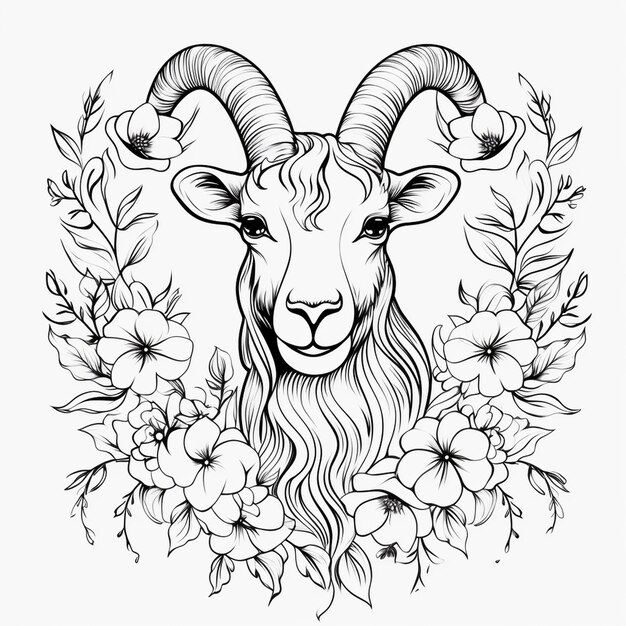 Photo goat kids activities cute angel cute coloring book kawaii line art