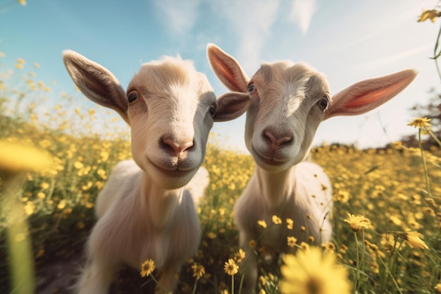 Goat landscape animals grass rural farming cute