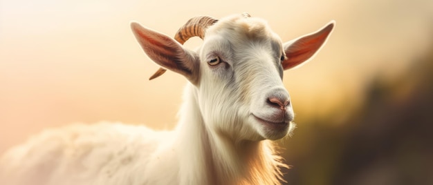 Goat portrait copy space background space Generative AI