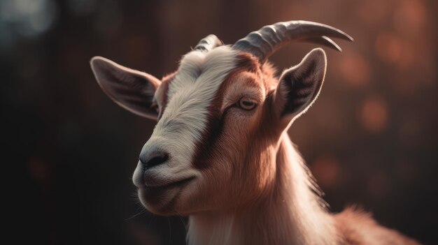 Goat portrait copy space background space Generative AI