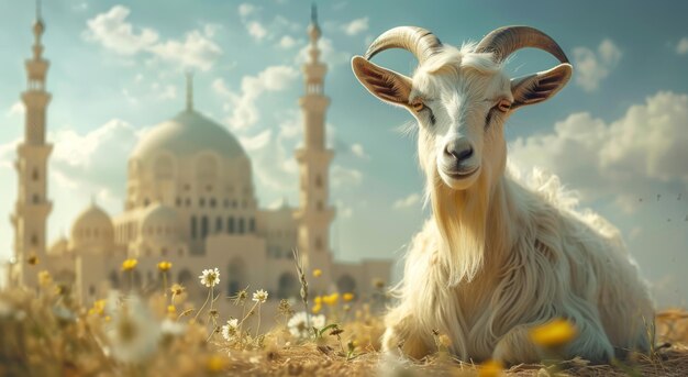 Goat Qurban Eid al adha mubarak festival islamic background