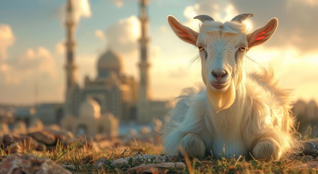 Goat Qurban Eid al adha mubarak festival islamic background