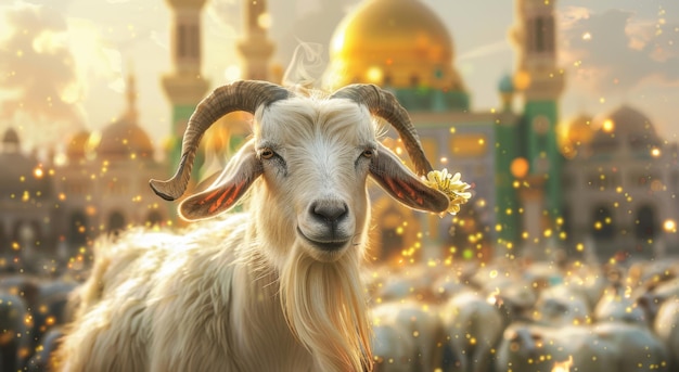 Goat Qurban Eid al adha mubarak festival islamic background
