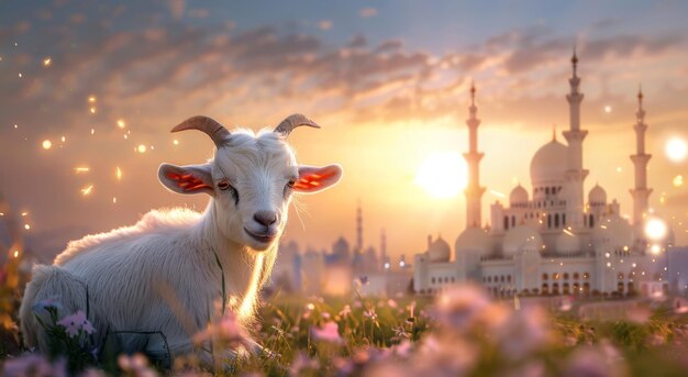 Goat Qurban Eid al adha mubarak festival islamic background