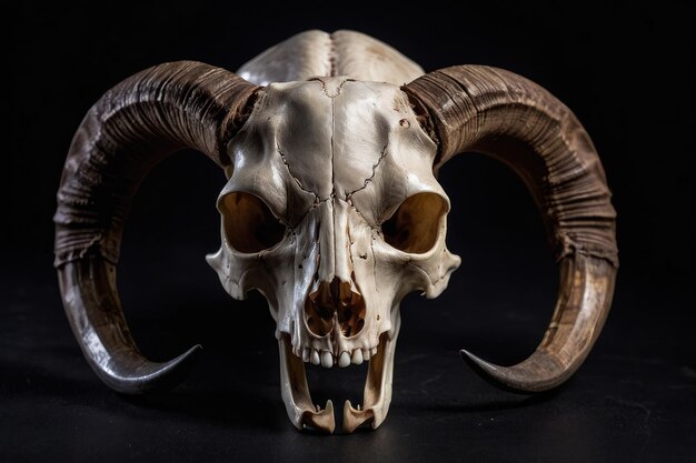 Goat skull on dark background