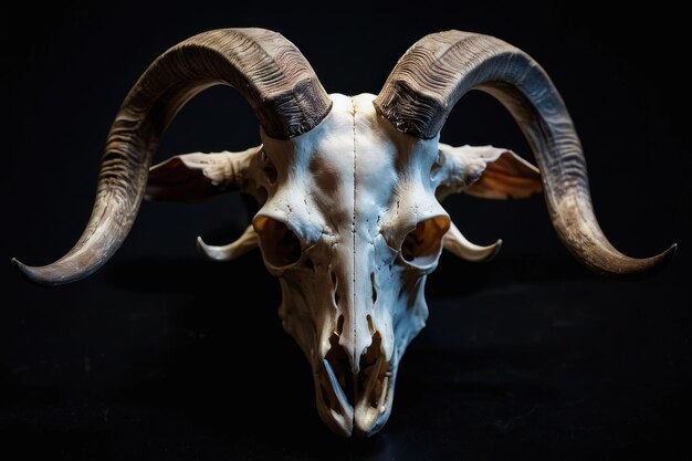 Goat skull on dark background