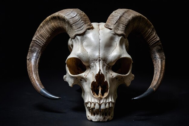 Goat skull on dark background