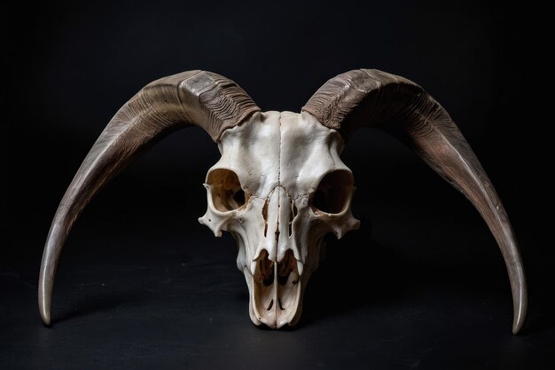 Photo goat skull on dark background