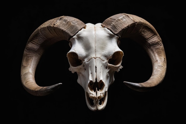 Goat skull on dark background