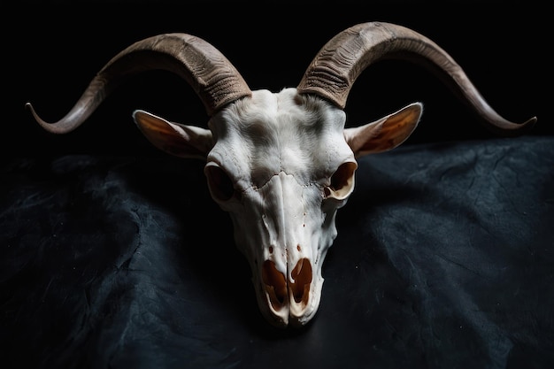 Goat skull on dark background