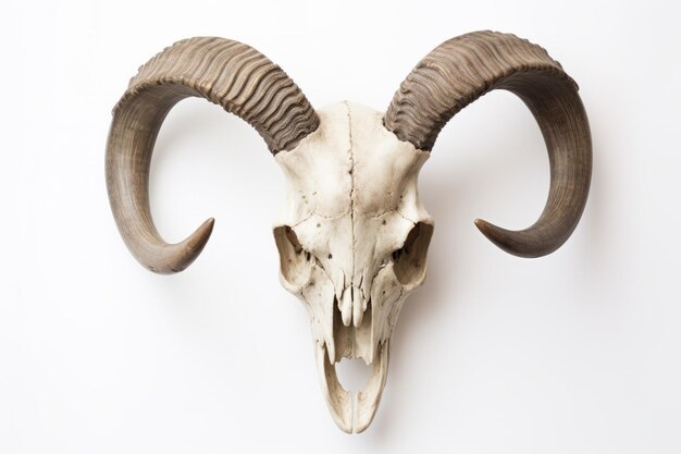 Goat skull on white background