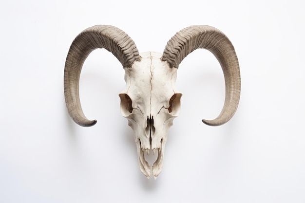 Goat skull on white background