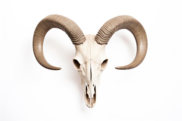 Goat skull on white background