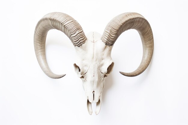 Goat skull on white background