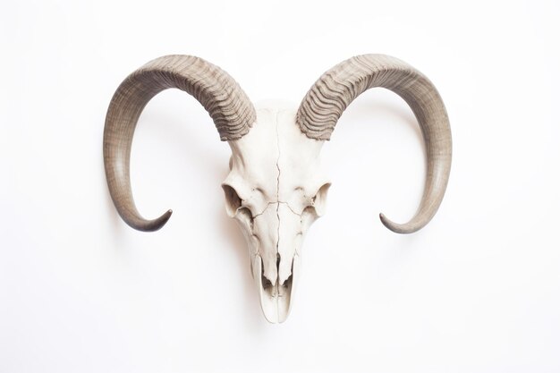 Goat skull on white background