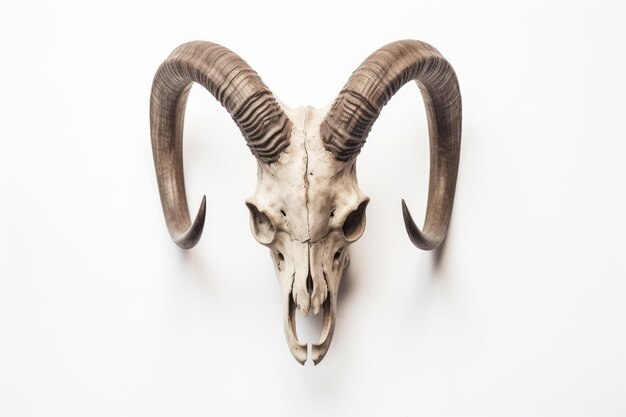 Photo goat skull on white background