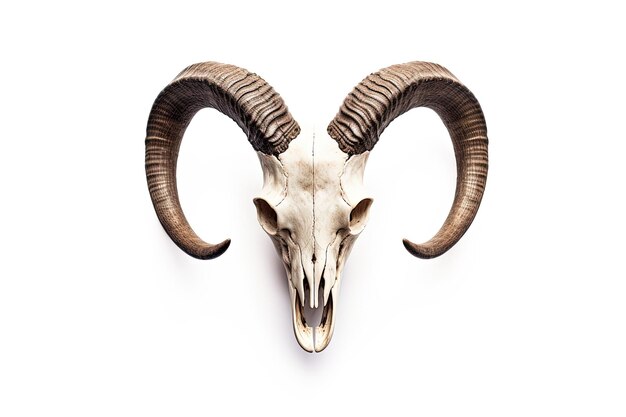 Goat skull on white background