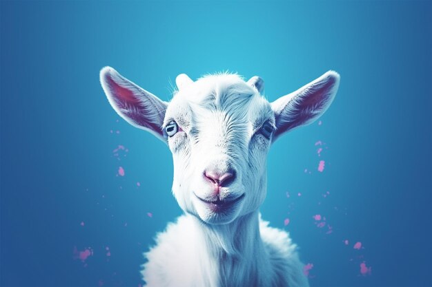 goat standing up isolated on a white background