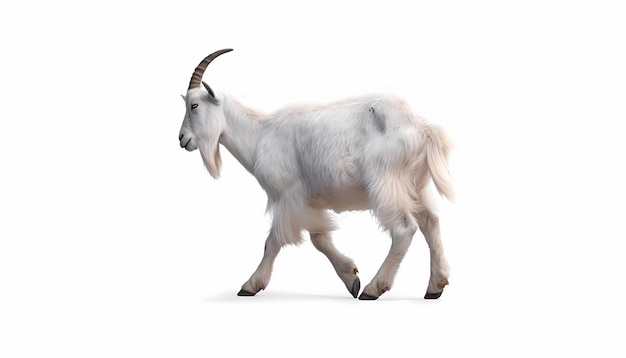 Goat on white background