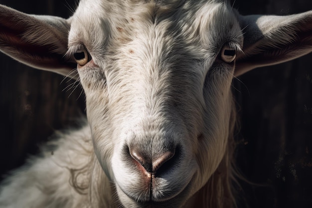 Goat white closeup Generate Ai