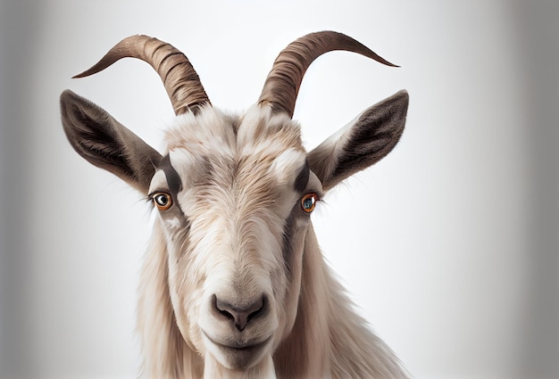 Goat with horns portrait Generative AI