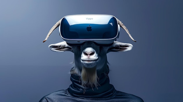 Коза с видением виртуальной реальности солнцезащитные очки твердый фон