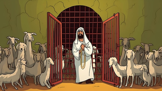 The goats in the cages for sale for eid ul adha Cartoon