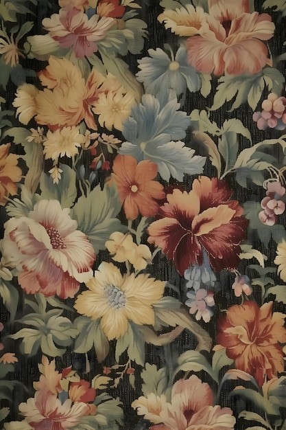 Gobelin floral pattern texture
