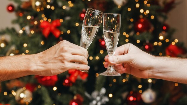 Foto coppa di champagne per il nuovo anno