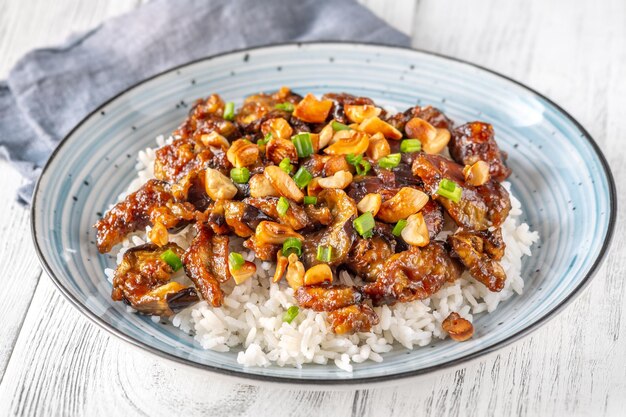 Gochujang eggplant rice