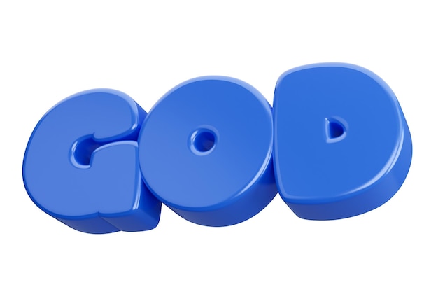 God 3D-woordtekst