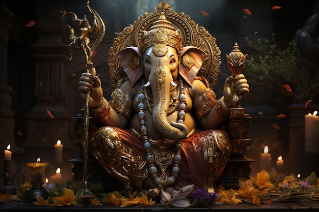 God Ganesha is hyperrealistisch