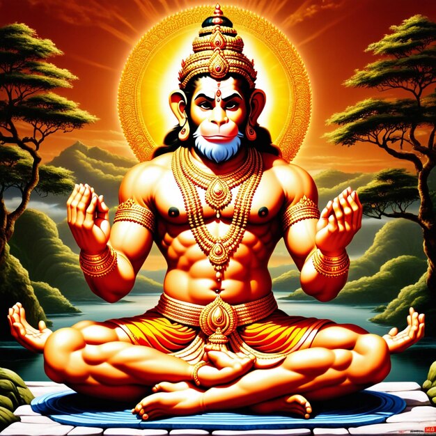 Photo god hanuman in meditation images