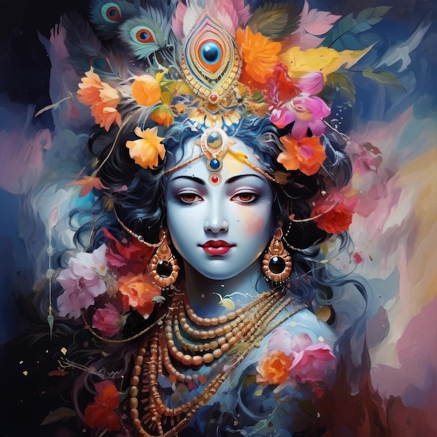 God Krishna schilderij generatieve AI