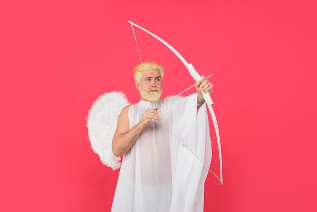 God of love cupid amour cupid with bow february cupid angel with bow and arrows man in angel costume