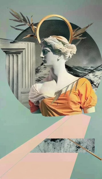 God of Olympus collage in modern interpretation