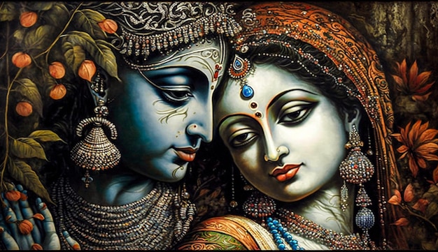 God radha krishna kunstwerk generatieve AI