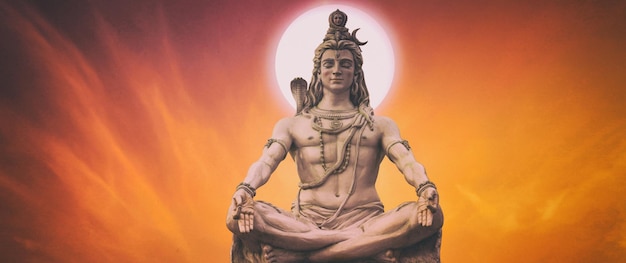 Foto dio shiva statua bellissimo poster di mahadev shiva