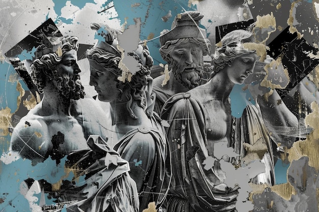 God van de Olympus collage in moderne interpretatie