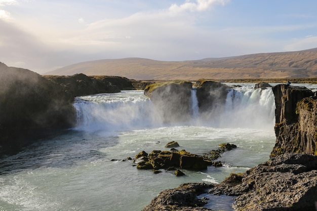 아이슬란드의 Godafoss 폭포