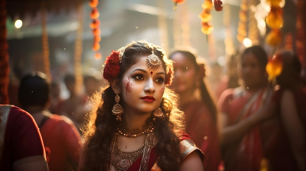 Goddelijk feest van boeiende Durga Puja-vieringen