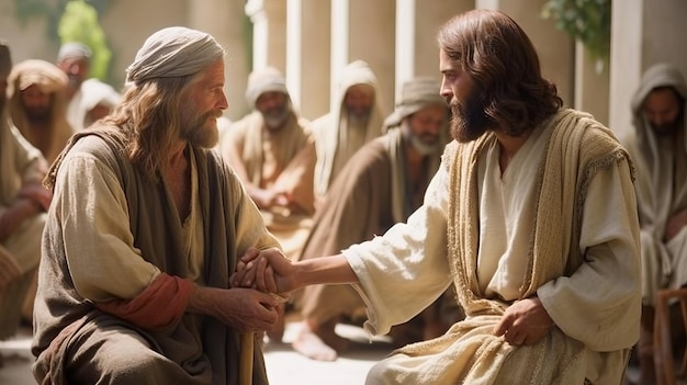 Goddelijk mededogen Jezus geneest de blinde man
