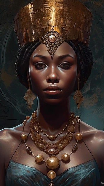 Photo goddes or queen with black skin