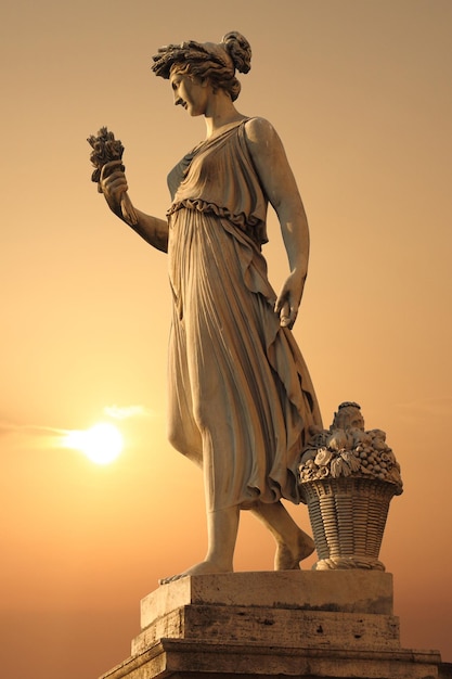 Goddess of abundance statue in Piazza del popolo