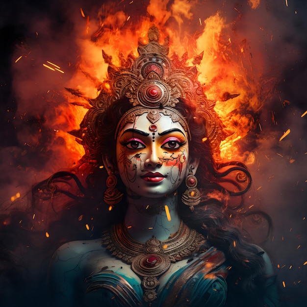 Photo goddess durga images generative ai